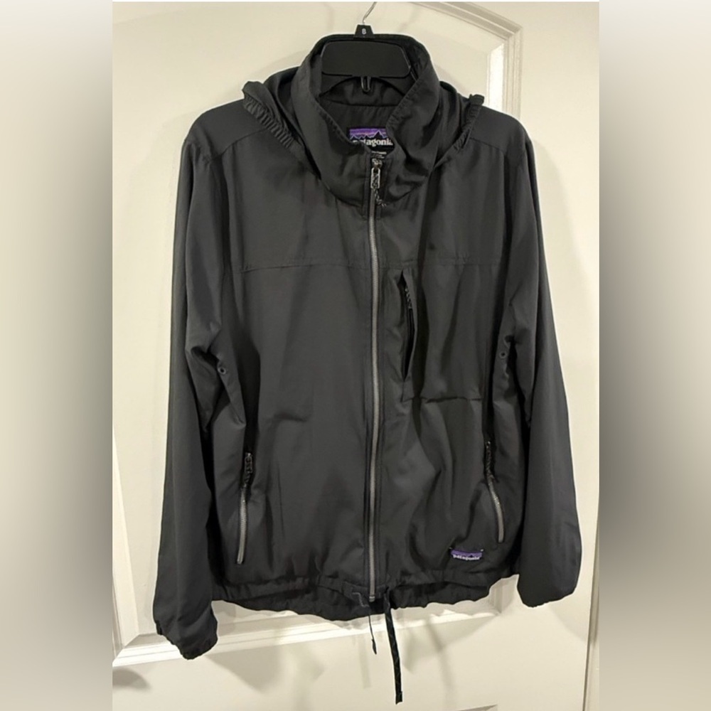 Patagonia Women’s Lightweight Hooded Jacket Charcoal Gray Size L Full Zip